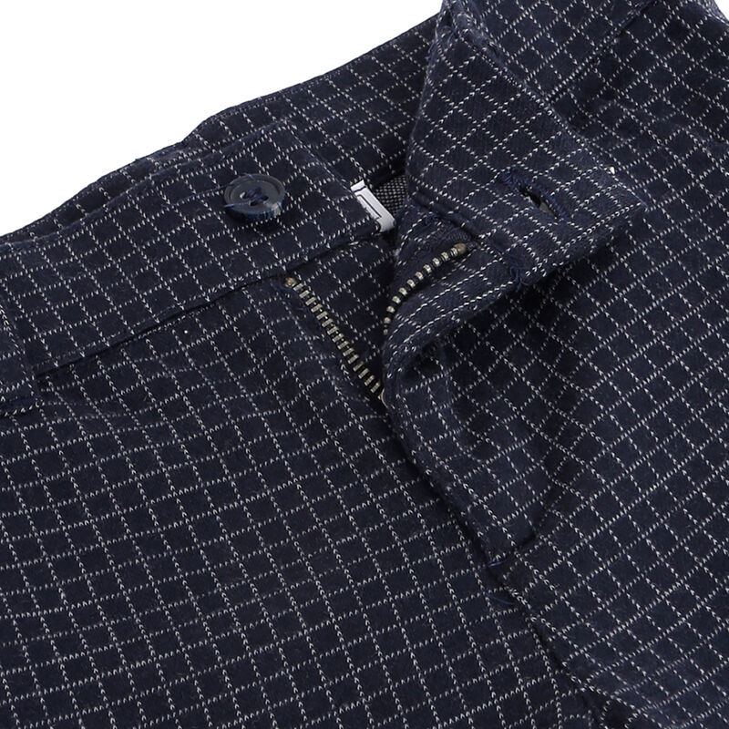 Boys Dark Blue Checkered Long Trouser image number 2